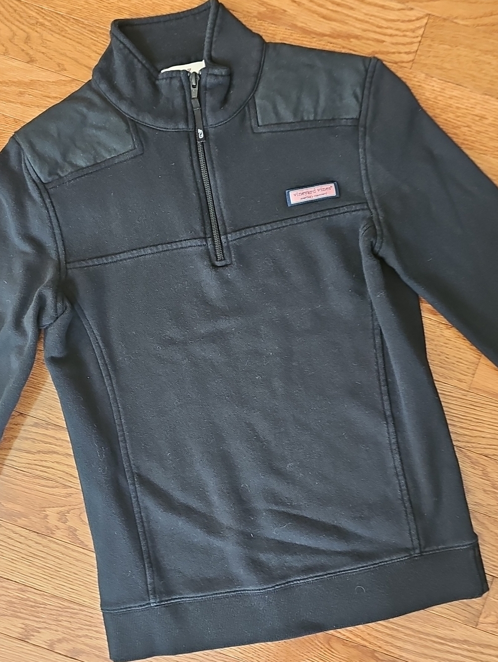 Vineyard Vines Black Tee with Pink Whale Logo